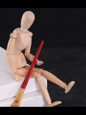 8" Wooden Male Mannequin Posable Figure for Drawing - Articulated Mannequin